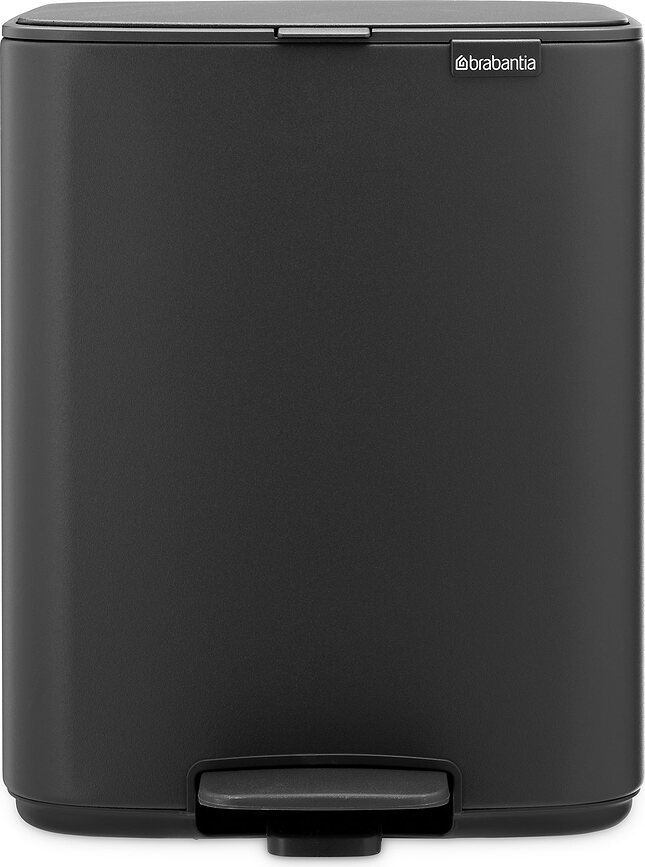 Bo Poubelle à Pédale, 12 L, gris foncé