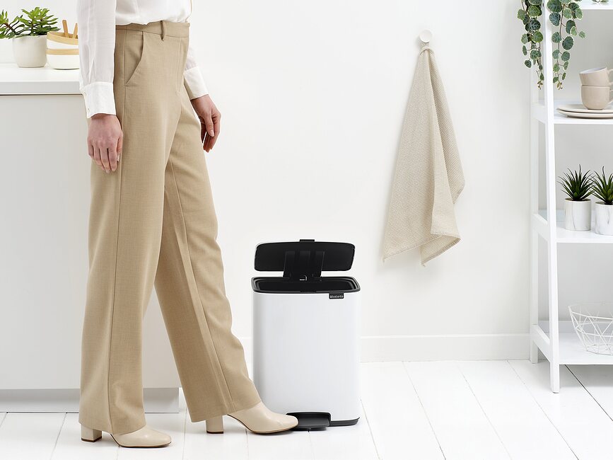 Bo Poubelle à pédale, 12 L, beige