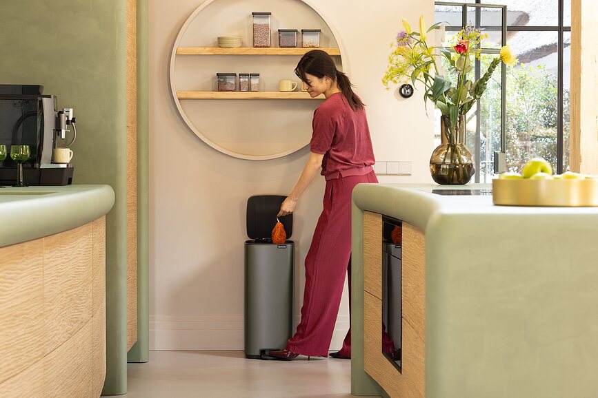 Bo Poubelle à Pédale 30 l, en acier mat