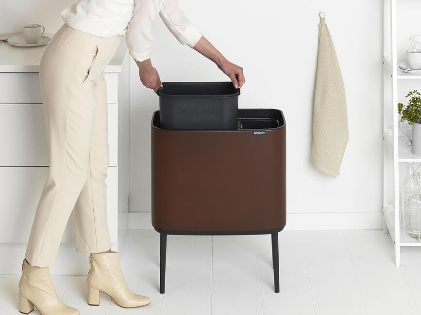 Bo Touch Bin Koš za smeće 11 l + 23 l taupe