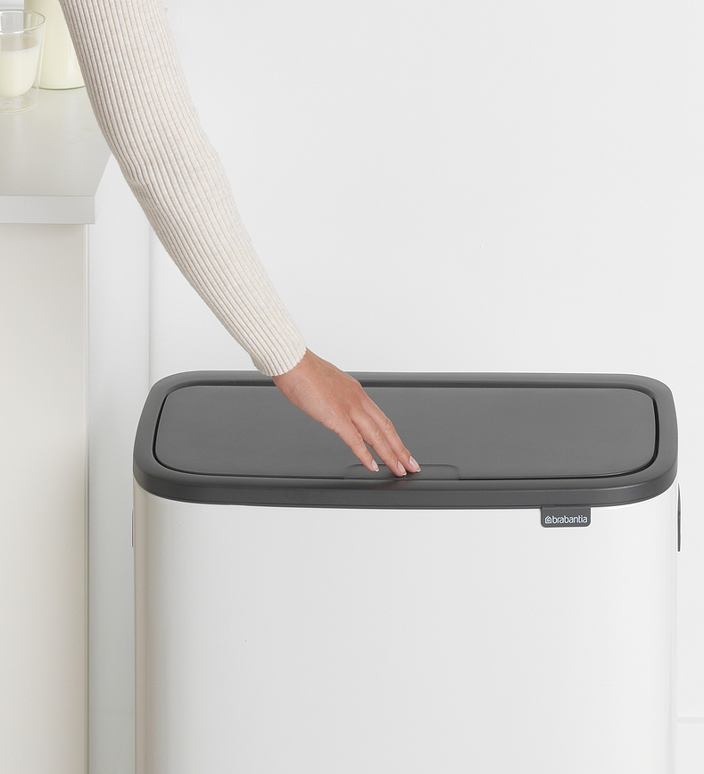 Bo Touch Bin Koš za smeti, 2 x 30 l, temno siv