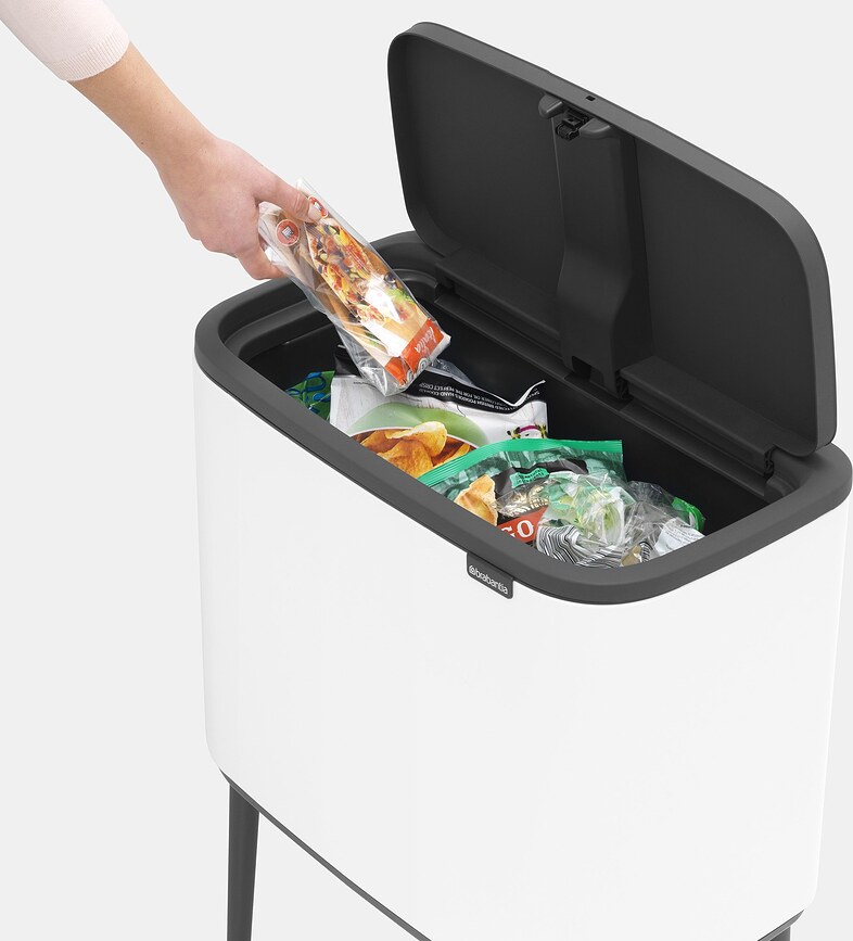 Bo Touch Bin Poubelle, double compartiment 11 l + 23 l, bleu cobalt, éclat minéral