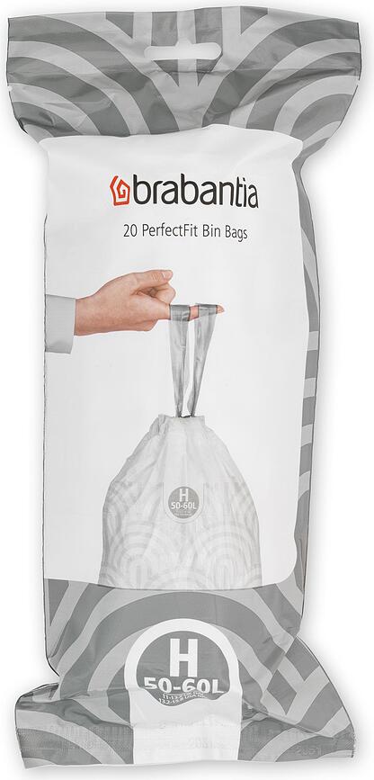 Bolsas de Basura Brabantia PerfectFit, tamaño H, 50-60 l, 20 unidades