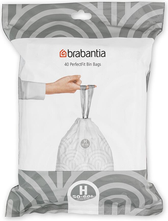Bolsas de Basura Brabantia PerfectFit, tamaño H, 50-60 L, 40 unidades