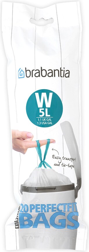 Bolsas de basura Brabantia, talla W, 5 L, rollo de 20 unidades