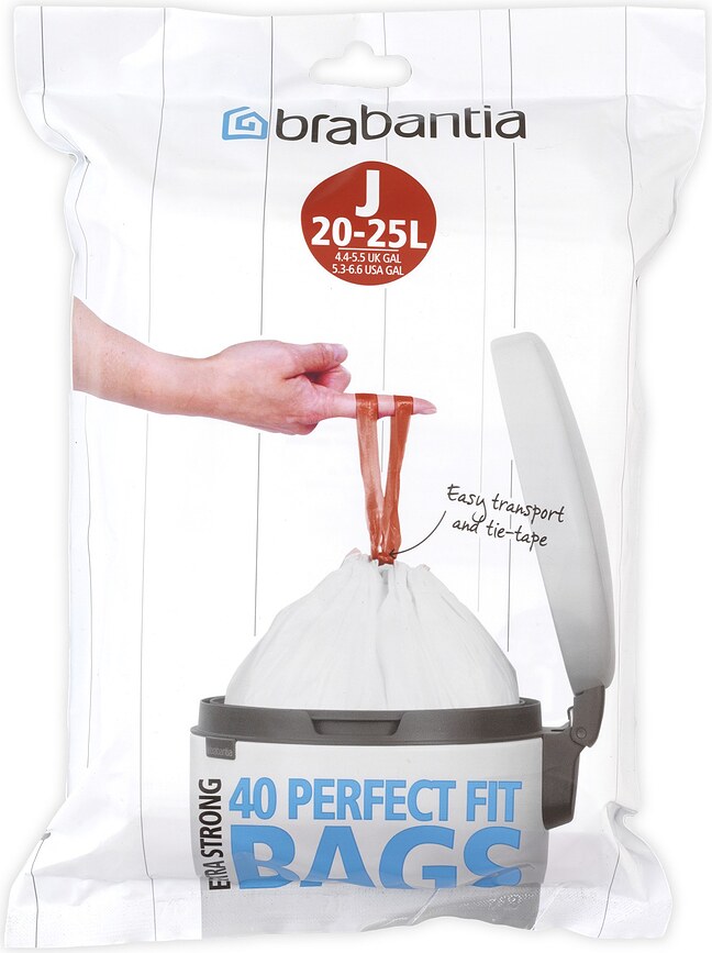 Bolsas de Basura Brabantia, tamaño J, 20-25 L, 40 unidades