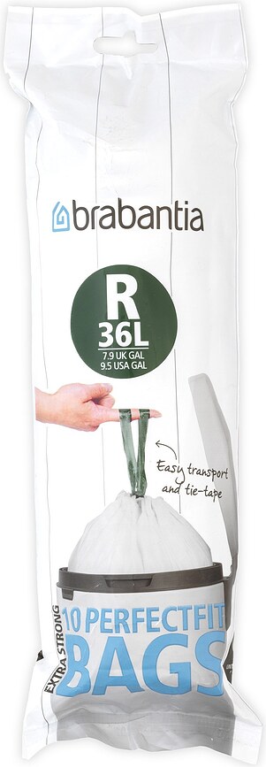 Bolsas de Basura Brabantia, tamaño R, 36 L, rollo de 10 unidades