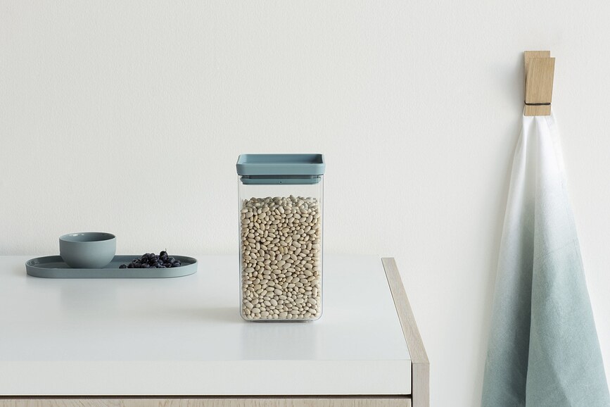 Bote cuadrado Brabantia, mediano, gris oscuro