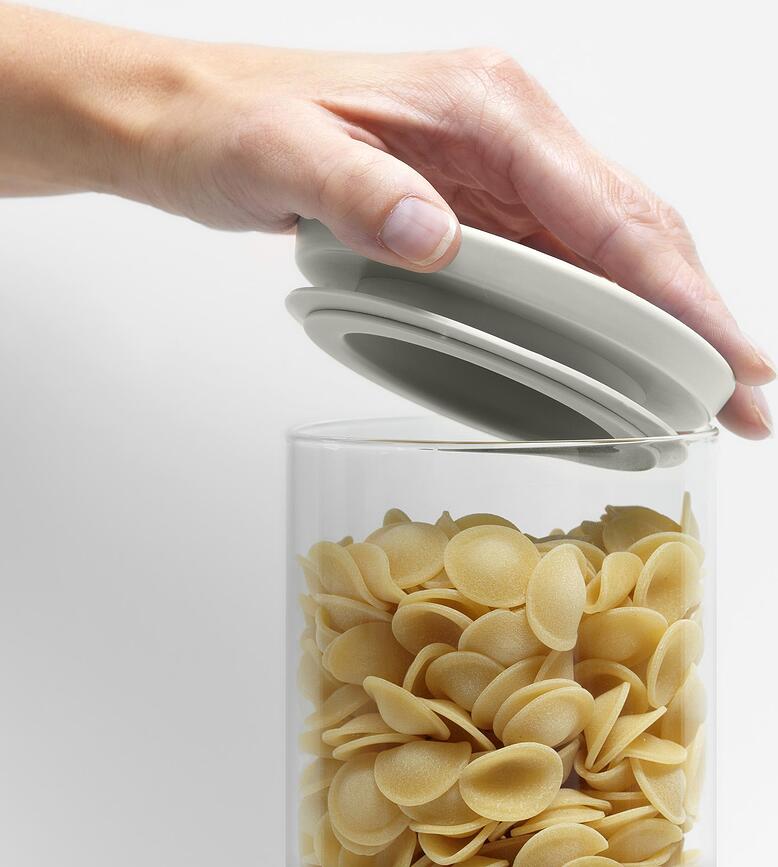 Contenedores de cocina de cristal Brabantia, gris y verde, Pack de 3 unidades