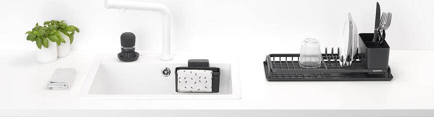 Brabantia Αποστραγγιστής πιάτων με 3 αξεσουάρ, Σετ 4 τεμαχίων