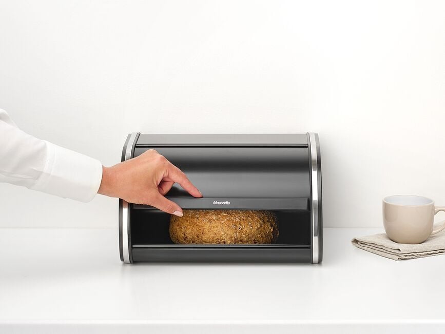 Brabantia Boîte à Pain, petite, blanche, avec finition argentée