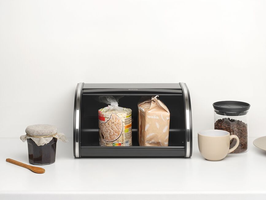 Brabantia Boîte à Pain, petite, blanche, avec finition argentée