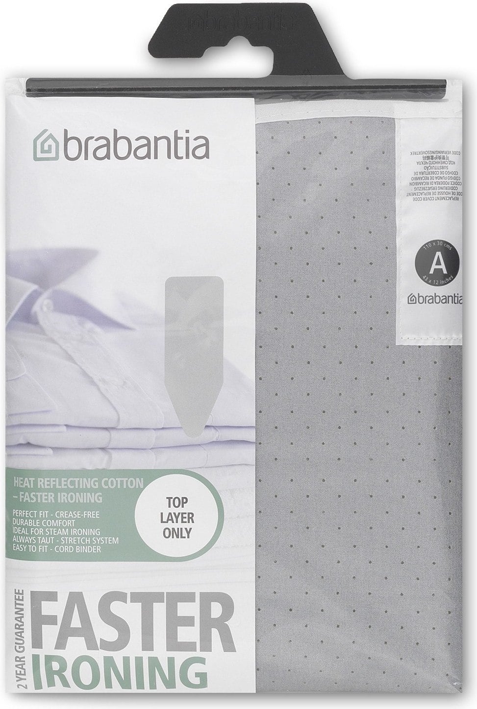 Brabantia Bügelbrettbezug Gr. A silberfarben metallisiert 2 mm Schaumstoff