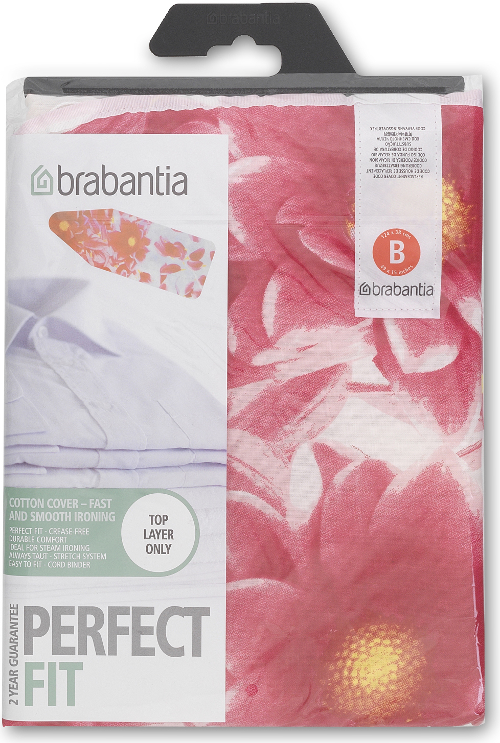 Brabantia Bügelbrettbezug Gr. B blossom 2 mm Schaumstoff