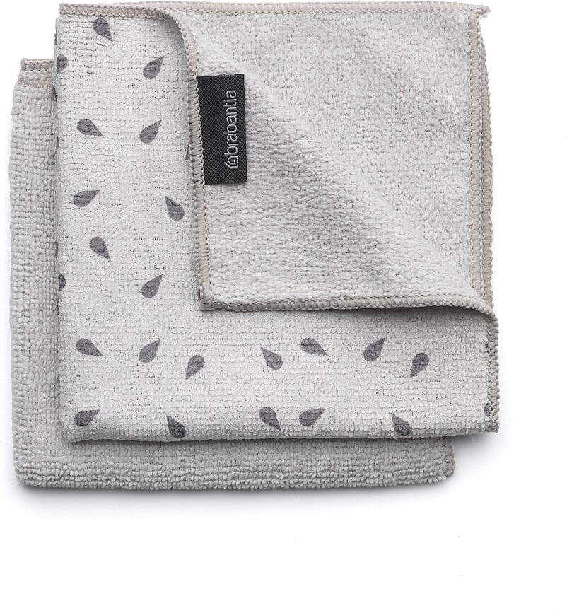 Brabantia Chiffons en microfibre, gris clair, Lot de 2