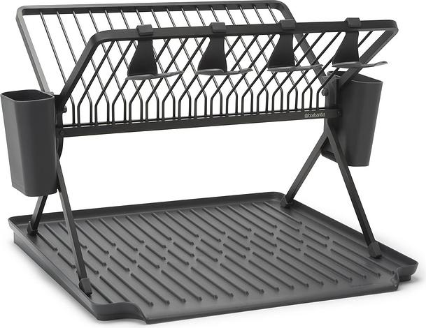 Brabantia Foldable Dish Drying Rack Large Dark Grey