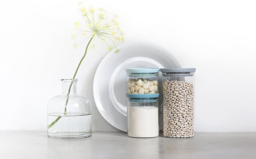 Brabantia Δοχεία Κουζίνας γυάλινα, γκρι-πράσινα, 3 τμχ