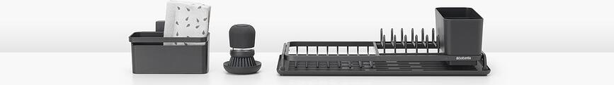 Brabantia Égouttoir à vaisselle avec 3 accessoires, Set 4 pièces