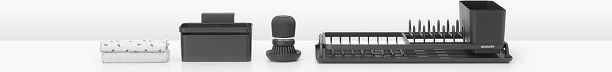 Brabantia Égouttoir à vaisselle avec 3 accessoires, Set 4 pièces