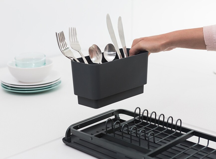 Brabantia Égouttoir à Vaisselle, petit, gris foncé