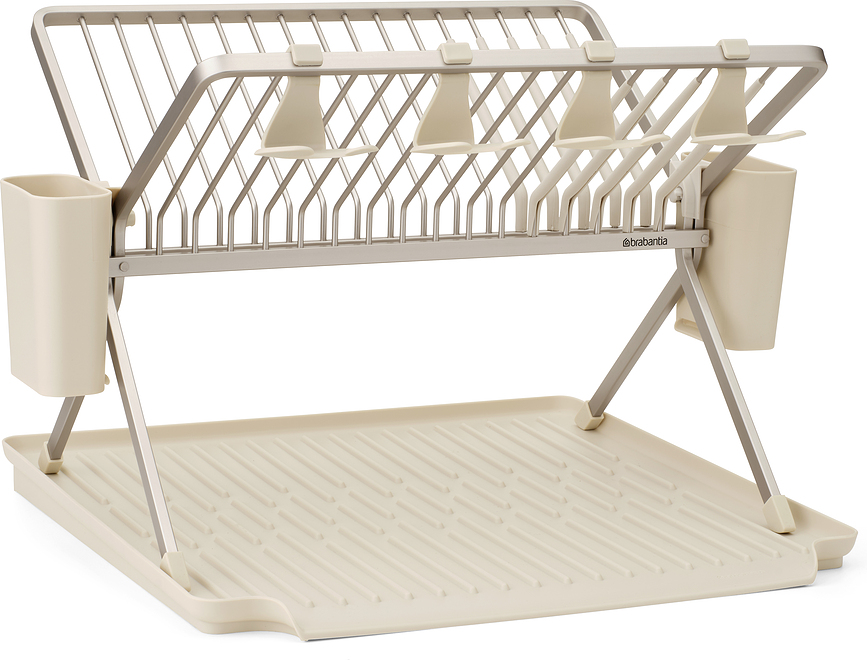 Brabantia Égouttoir à Vaisselle pliable, grand, beige