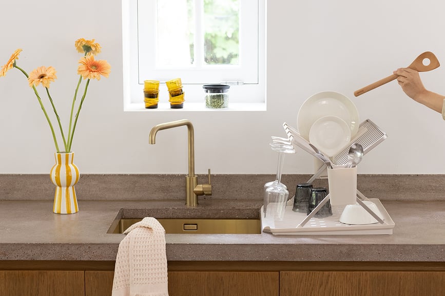 Brabantia Égouttoir à Vaisselle pliable, grand, anthracite