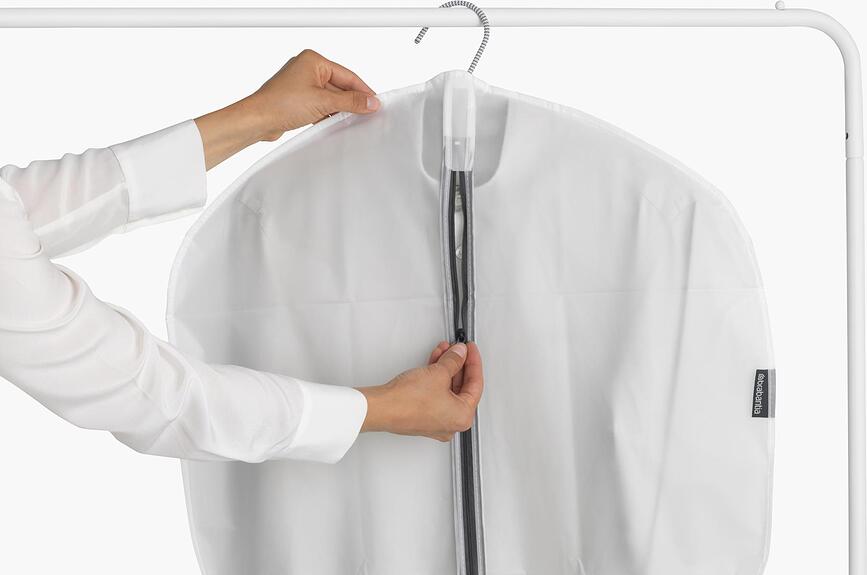 Brabantia Housses de Protection pour Vêtements, taille L, blanches et noires, Lot de 2