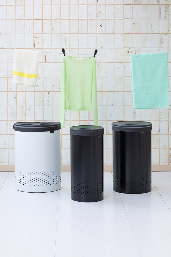 Brabantia Καλάθι Απλύτων, 35 L, λευκό, με μαύρο καπάκι