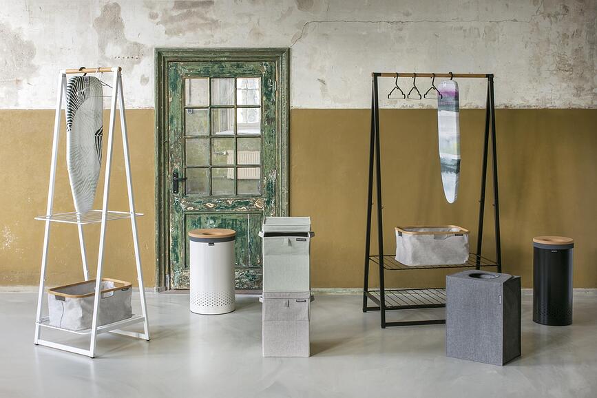 Brabantia Καλάθι Απλύτων πτυσσόμενο, 35 lt, ανθρακί