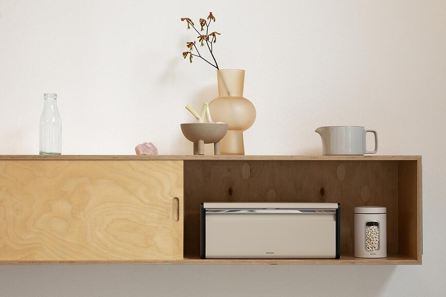 Brabantia Ψωμιέρα ορθογώνια, ματ ατσάλι, Αντι-δακτυλικά αποτυπώματα