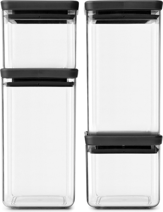 Brabantia Küchenbehälter quadratisch dunkelgrau 4 St.