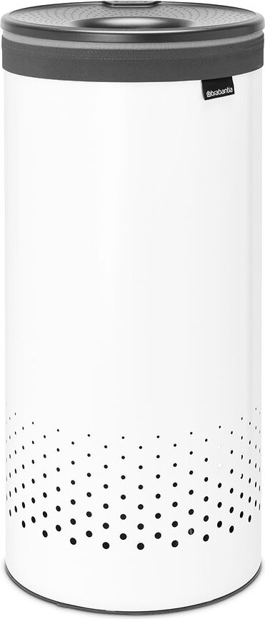 Brabantia Panier à Linge, 35 L, blanc, avec couvercle noir