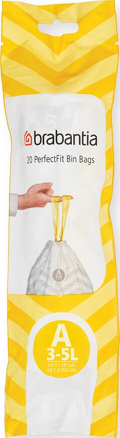 Brabantia PerfectFit Sacs Poubelle taille A, 3 L, Lot de 200