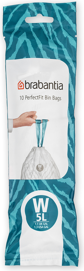 Brabantia PerfectFit Sacs Poubelle taille W, 5 l, Lot de 10