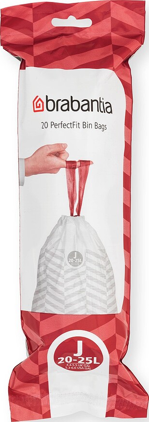 Brabantia PerfectFit Σακούλες Απορριμμάτων μέγεθος J, 20-25 L, 120 τμχ