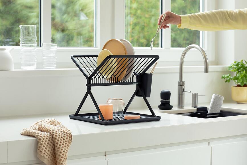 Brabantia Πιατοθήκη πτυσσόμενη, μικρή, ανθρακί