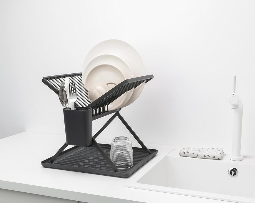 Brabantia Πιατοθήκη πτυσσόμενη, μικρή, ανθρακί