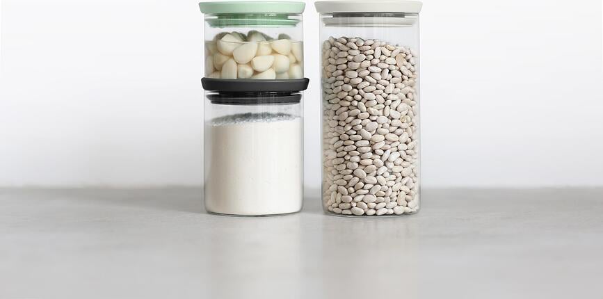 Brabantia Spremnici stakleni sivo-zeleni 3 kom.