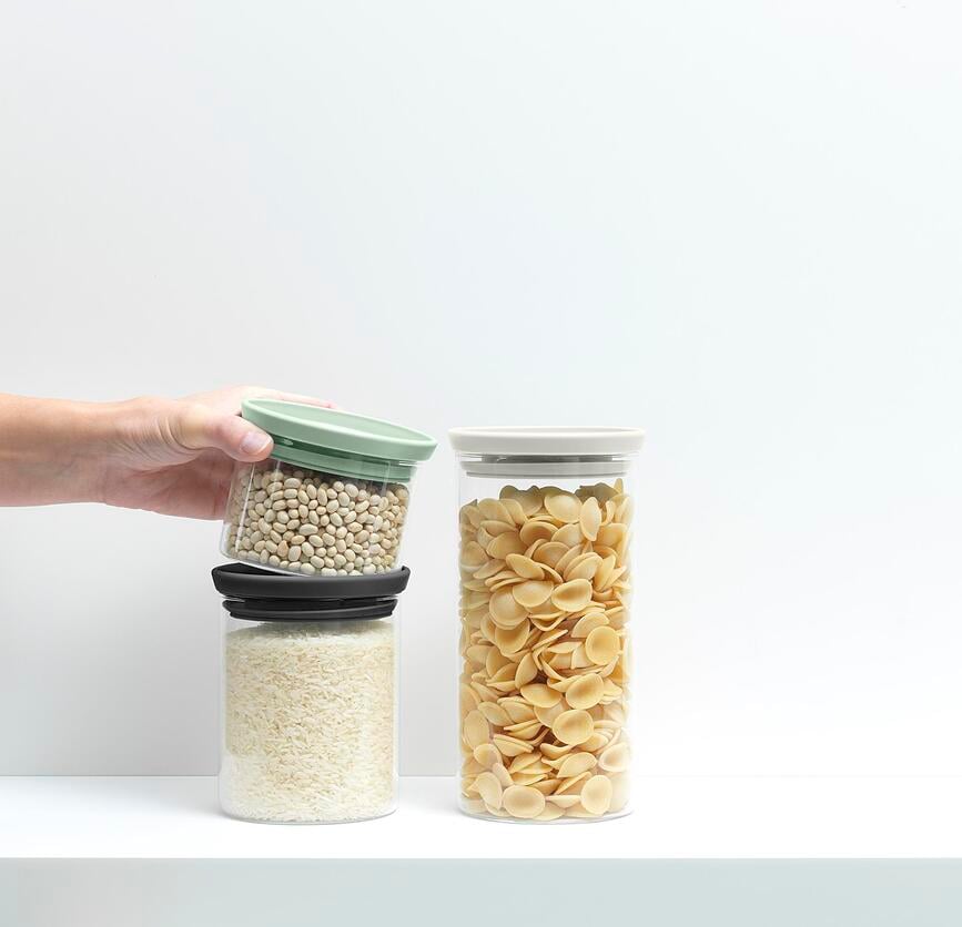 Brabantia Spremnici stakleni sivo-zeleni 3 kom.