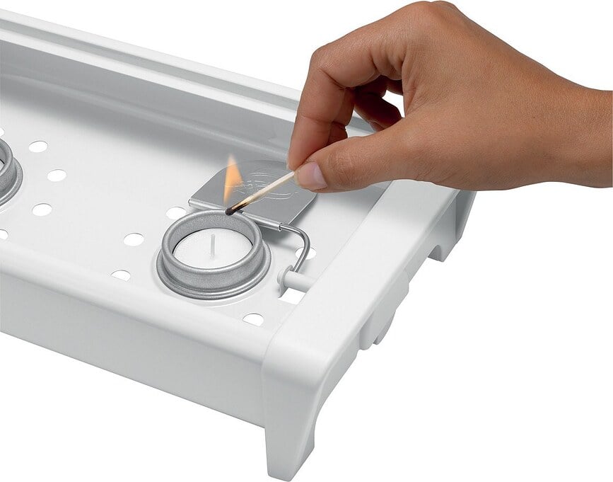 Calientaplatos Brabantia, con doble quemador, blanco