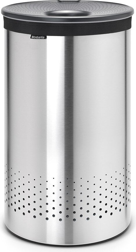 Cesto de Colada de acero mate Brabantia, 60 L, con tapa gris de plástico FPP