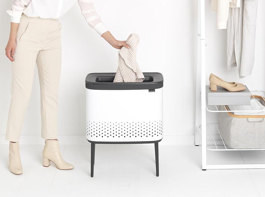 Cesto de Ropa Bo Laundry Bin 60 l, blanco