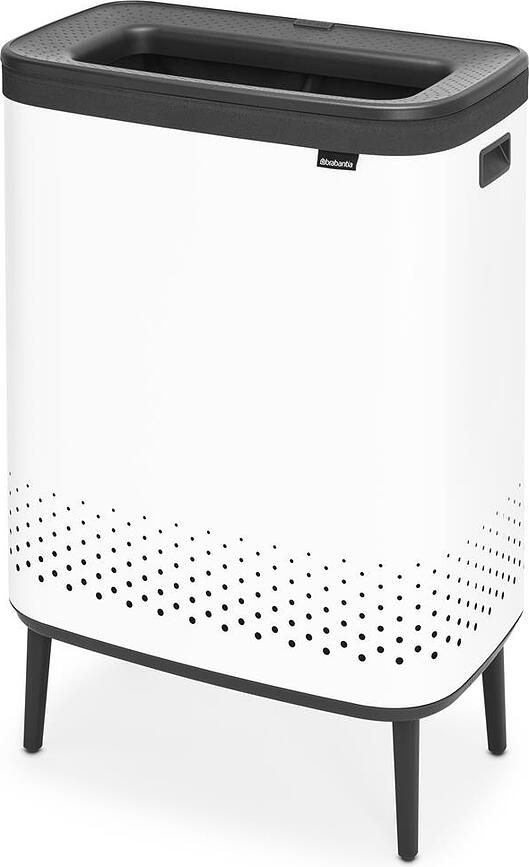Cesto de Ropa Sucia Bo Laundry Bin Hi, doble compartimento, 2 x 45 L, blanco