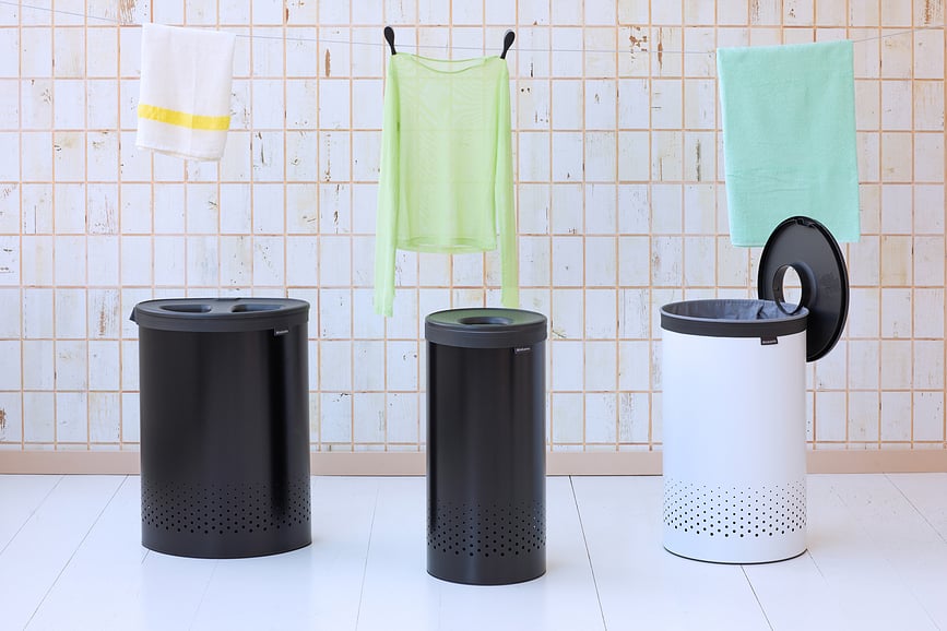 Cesto de lavandería Selector, 55 L, negro mate