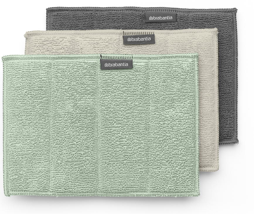 Chiffons de vaisselle Sink Side gris-beige-vert en microfibre