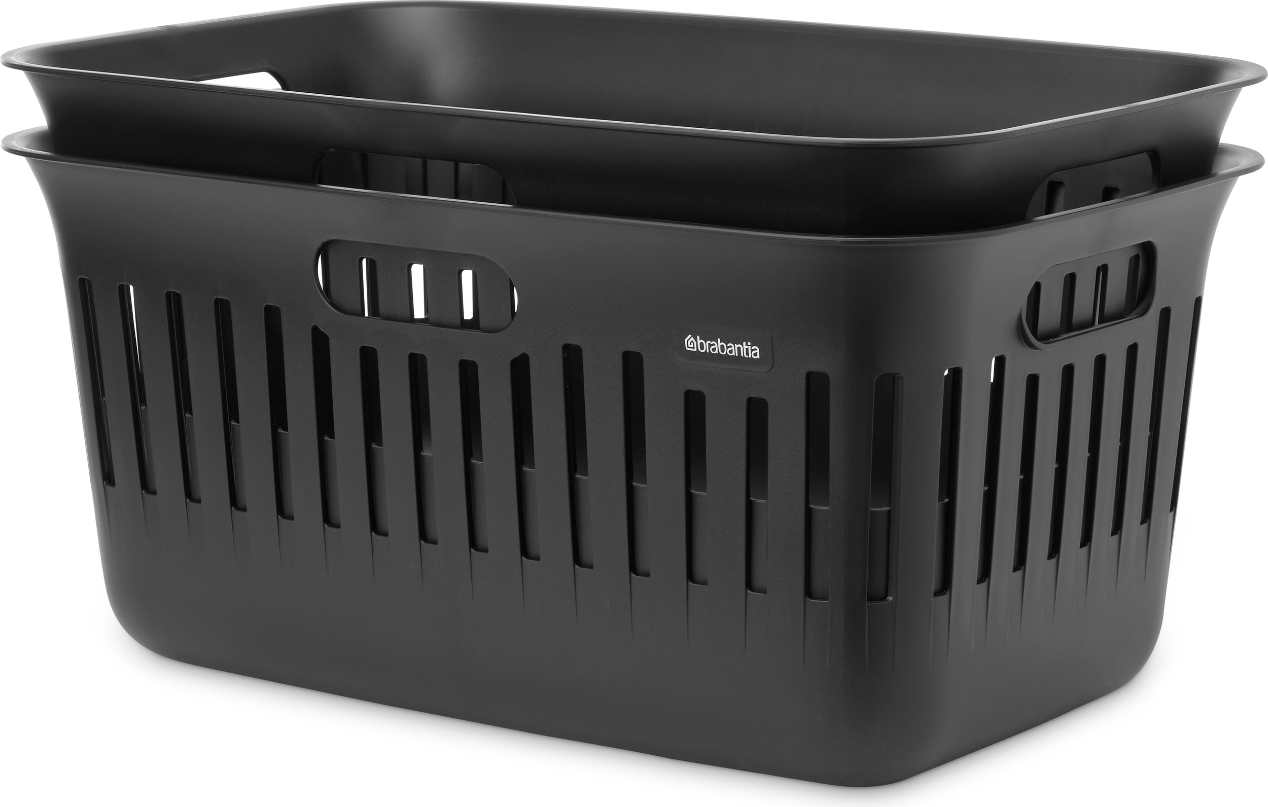 Collect-It Wäschekörbe 40 l, schwarz, 2 St.