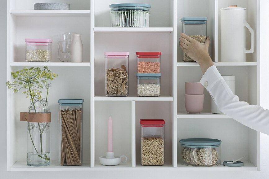 Bote de cocina Brabantia, pequeño, cuadrado, gris oscuro