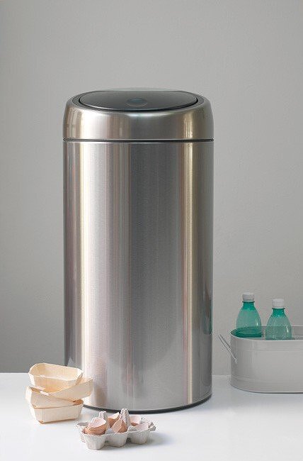 Cubo de Basura Twin Bin, de doble compartimento para reciclaje, de acero mate