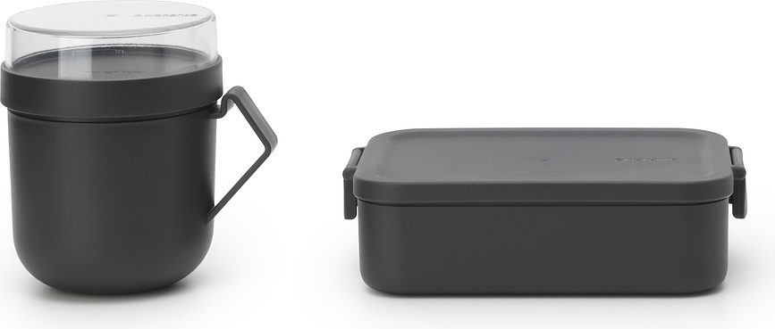 Contenedores de Almuerzo Make & Take, grises, Set de 2 piezas