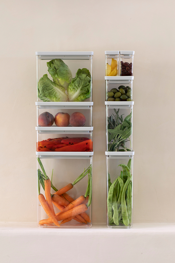 Contenedores de Cocina Tasty+, 1,5 L y 3,5 L, gris claro, Set de 3 piezas